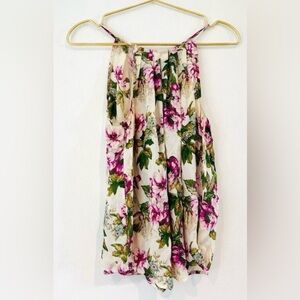 Joie Floral Tank Top - Pink and Green White